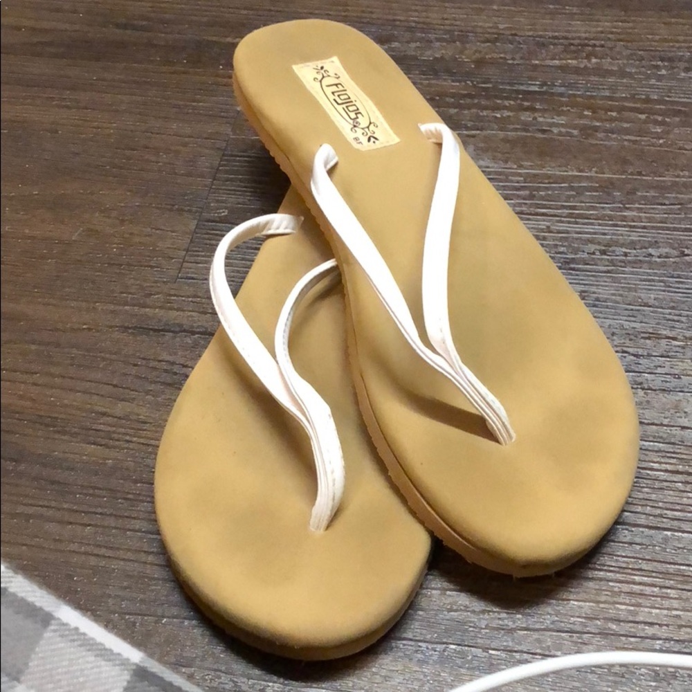 White Thong Flip Flops